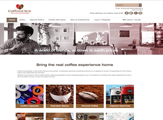 coffe website layout