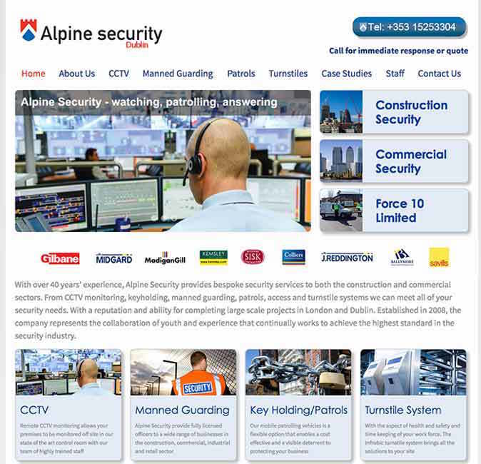 Alpine Security website design