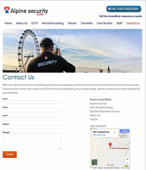 Alpine Security website design