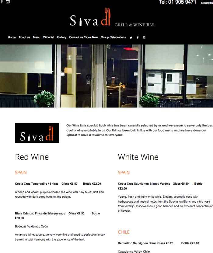 Sivad website design