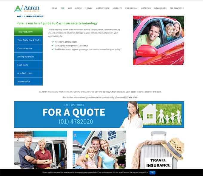 Aaron Insurances website design