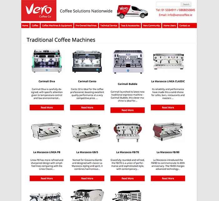 Vero Coffee website design